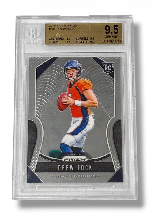 2019 Panini Prizm #304 Rookie RC Drew Lock BGS 9.5 - 0013420253