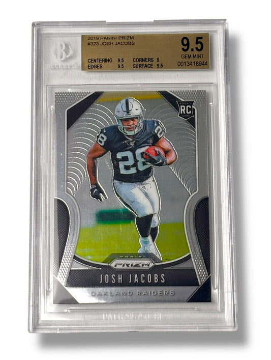 2019 Panini Prizm #323 Josh Jacobs Rookie RC BGS 9.5 - 0013418944