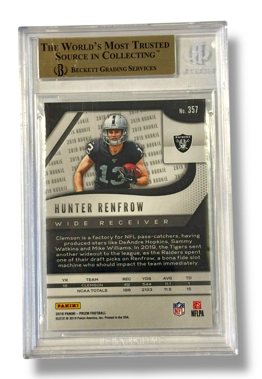 2019 Panini Prizm #357 Hunter Renfrow Rookie RC BGS 9.5 - 0013418943
