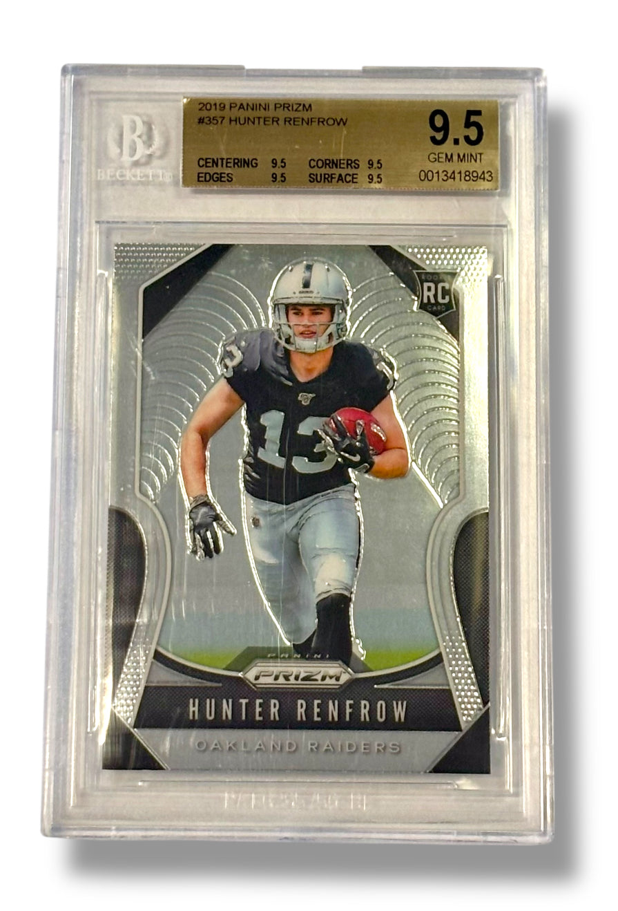 2019 Panini Prizm #357 Hunter Renfrow Rookie RC BGS 9.5 - 0013418943