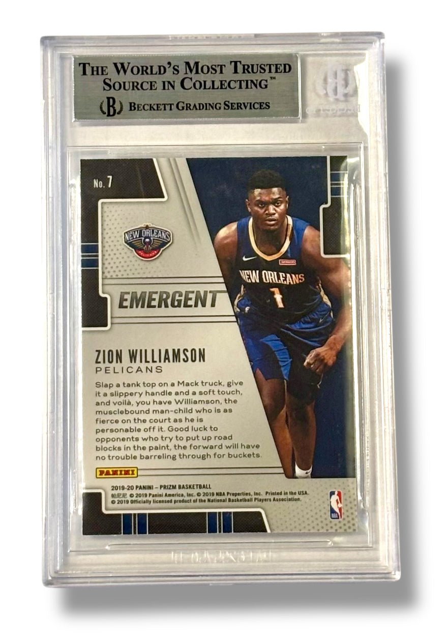 2019 Panini Prizm Emergent #7 Zion Williamson Rookie RC BGS 9 - 0013420079