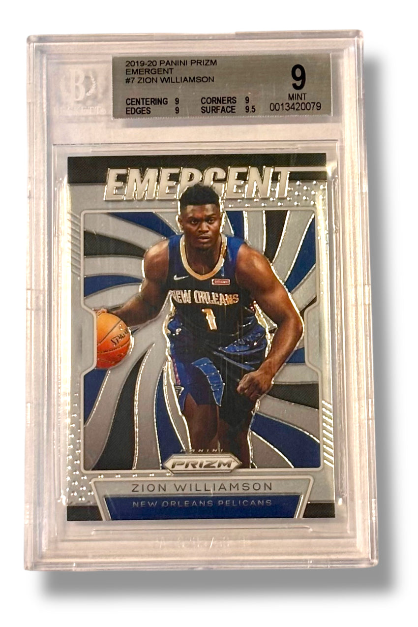 2019 Panini Prizm Emergent #7 Zion Williamson Rookie RC BGS 9 - 0013420079