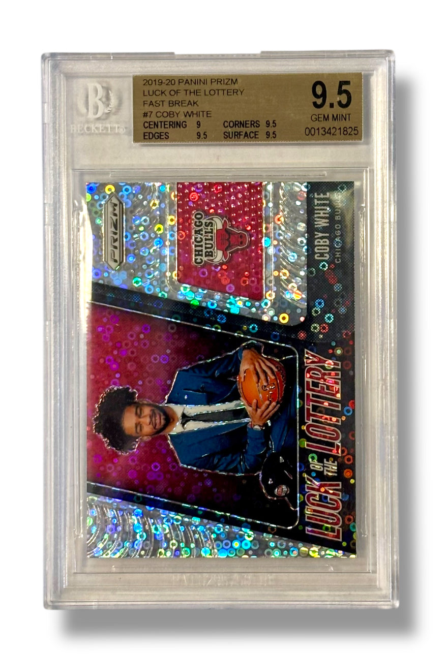 2019 Panini Prizm Fast Break Luck of the Lottery Coby White BGS 9.5 Gem Mint - 0013421825
