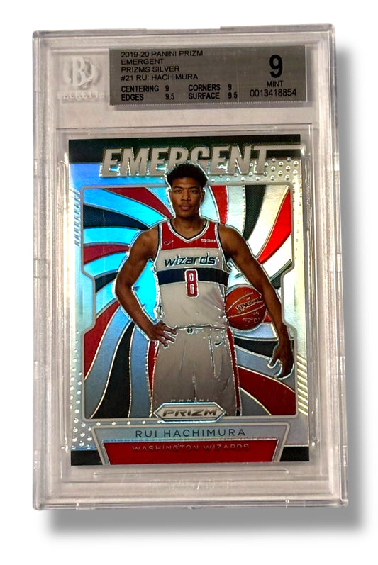 2019 Panini Prizm Silver Emergent #21 Rui Hachimura BGS 9 Mint - 0013418854