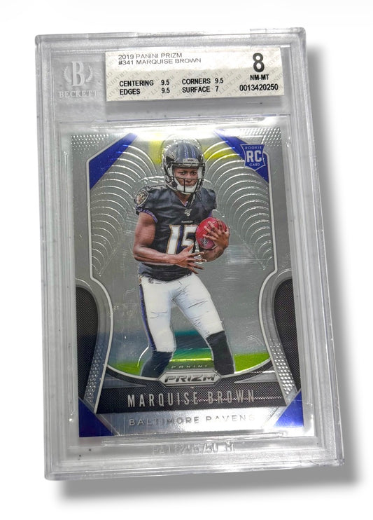 2019 Prizm #341 Marquis Brown Rookie RC BGS 8 - 0013422023