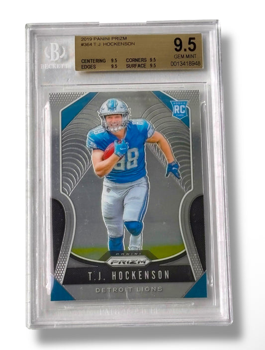 2019 Prizm #364 TJ Hockenson Rookie RC True Gem Mint BGS 9.5 - 0013418948
