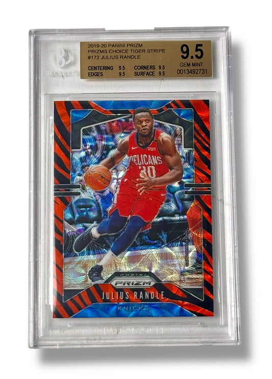 2019 Prizm Choice Tiger Stripe Julius Randle SSP True Gem Mint BGS 9.5 - 0013492731