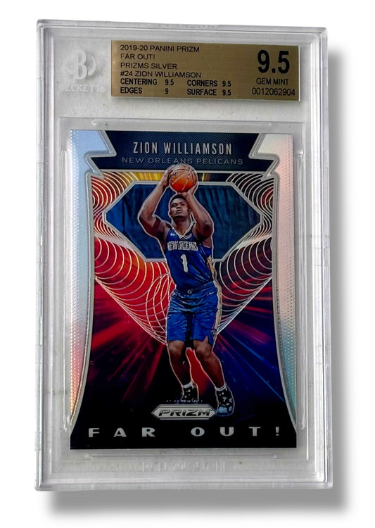 2019 Prizm Far Out! Silver Zion Williamson RC Rookie BGS 9.5 - 0012062904