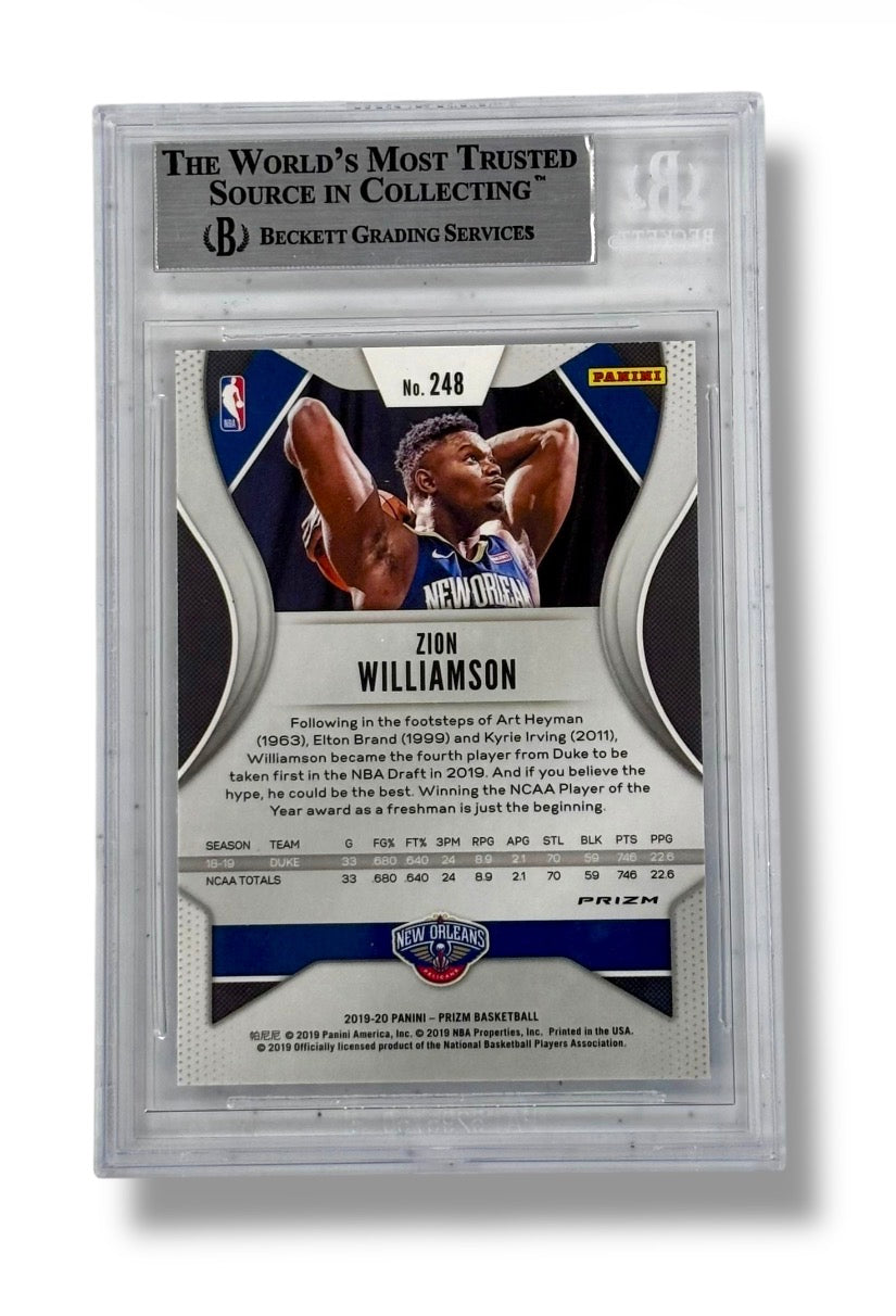 2019 Prizm Red White Blue #248 Zion Williamson Rookie RC BGS 8.5 - 0013492721
