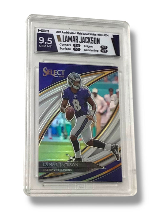 2019 Select Field Level #214 White Prizm /35 Lamar Jackson HGA 9.5