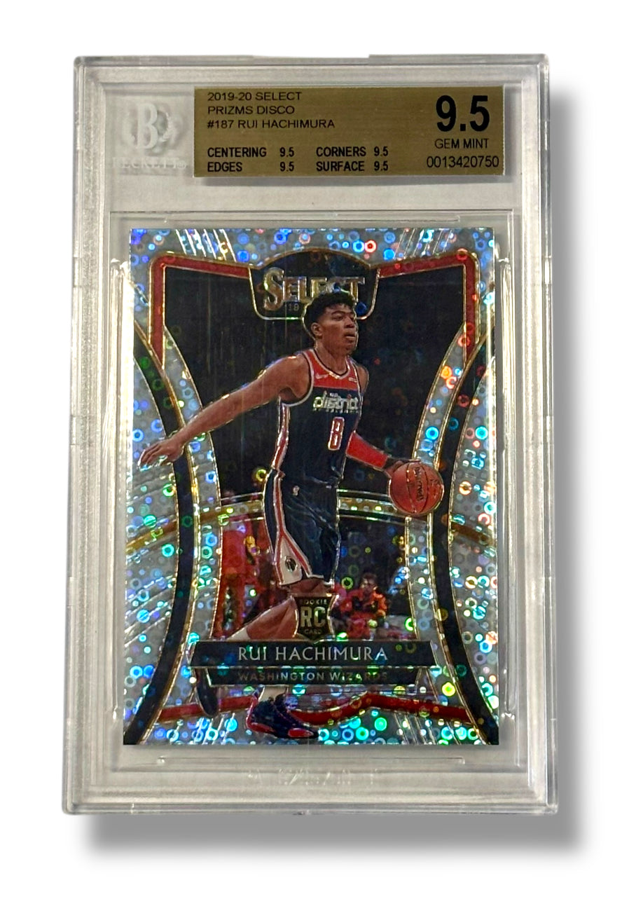 2019 Select Prizms Disco #187 Rui Hachimura Rookie RC BGS 9.5 - 0013420750