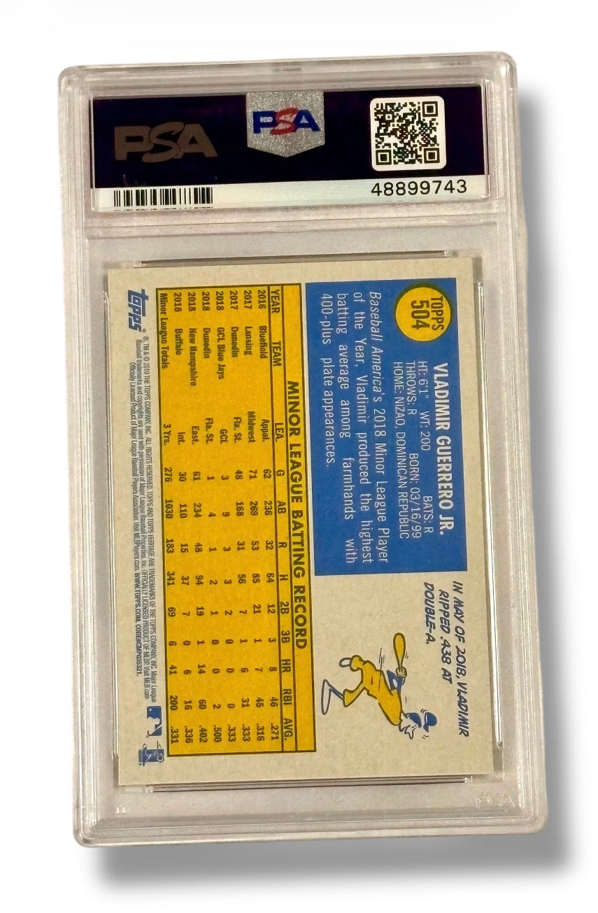 2019 Topps Heritage #504 Vladimir Guerrero Jr. Rookie RC PSA 10 - 48899743