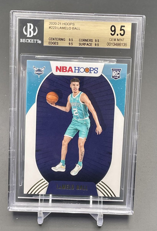 2020-21 NBA Hoops LaMelo Ball BGS 9.5 Rookie Gold True Gem Mint RC #223