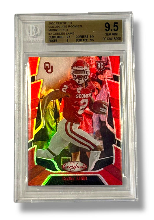 2020 Certified Collegiate Rookies Mirror Red CeeDee Lamb RC BGS 9.5 - 0013418990