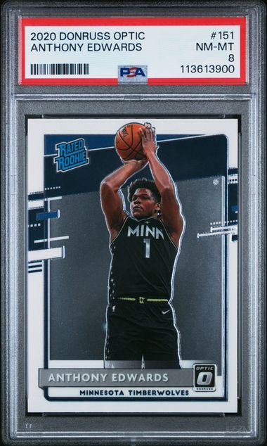 2020 Donruss Optic #151 Anthony Edwards Rookie RC PSA 8 - 113613900