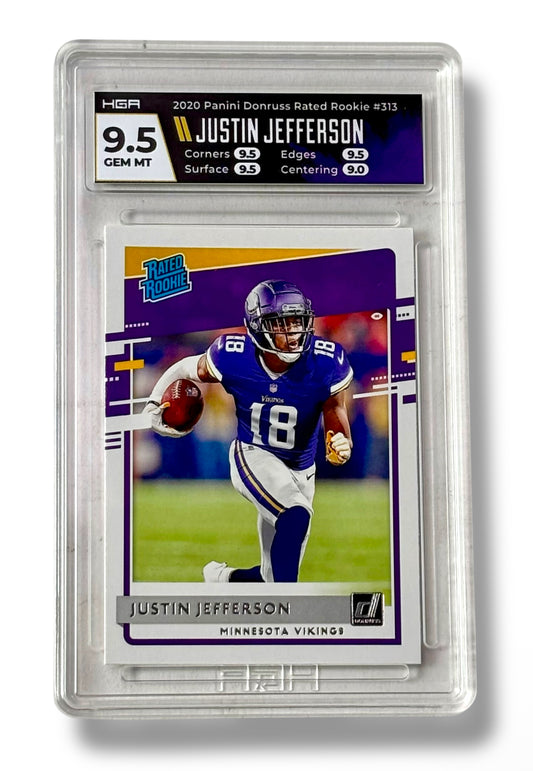 2020 Donruss Rated Rookie #313 Justin Jefferson RC HGA 9.5 Gem Mint - #BRLDSK71B8