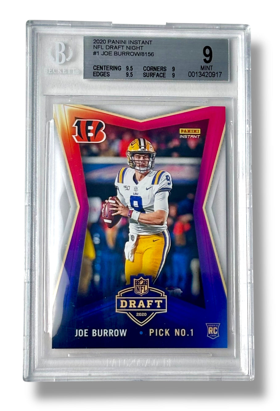 2020 Instant NFL Draft Night Joe Burrow /8156 Rookie RC BGS 9 - 0013420917