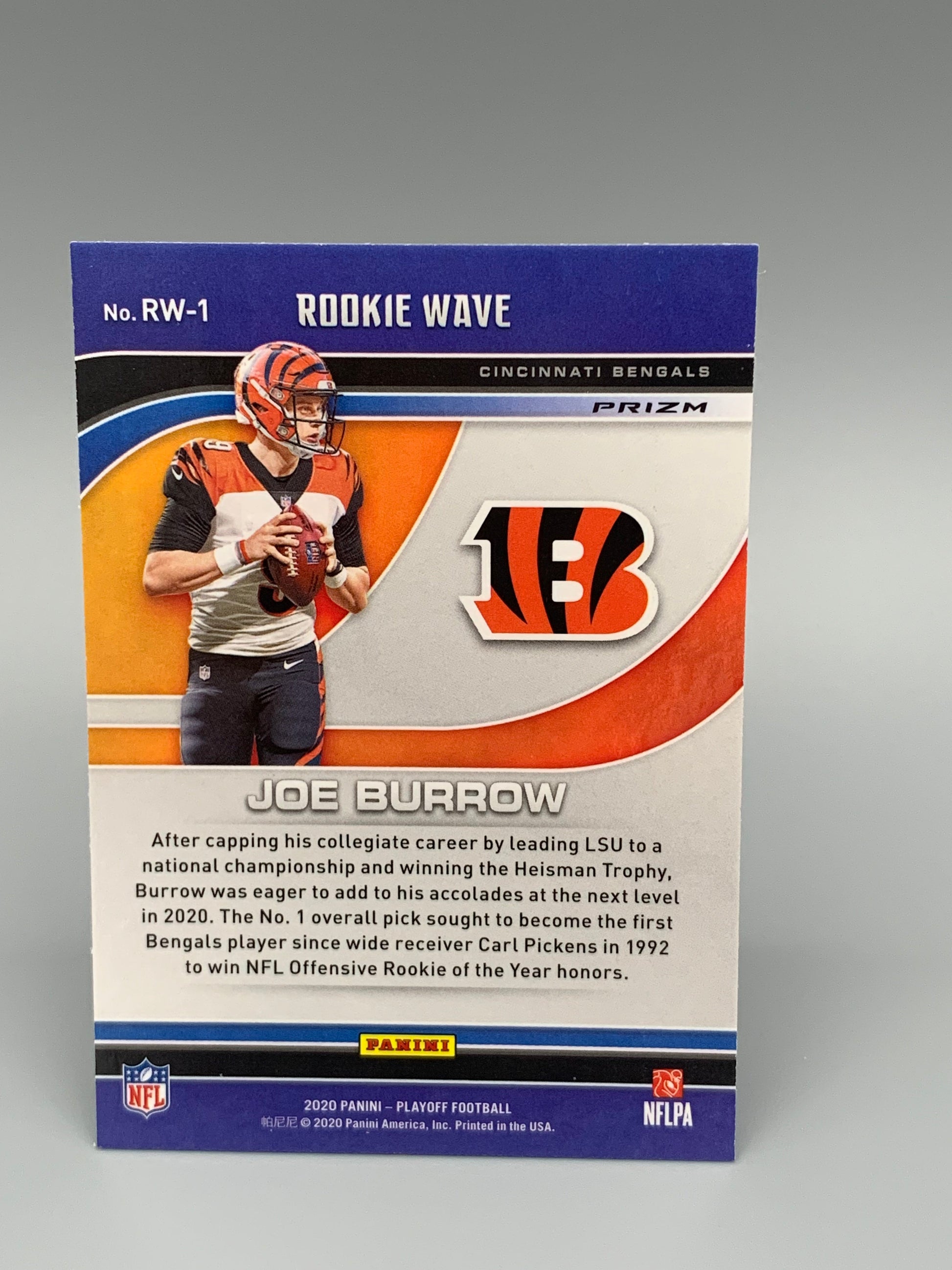 2020 Joe Burrow Rookie Wave Prizm Panini Card