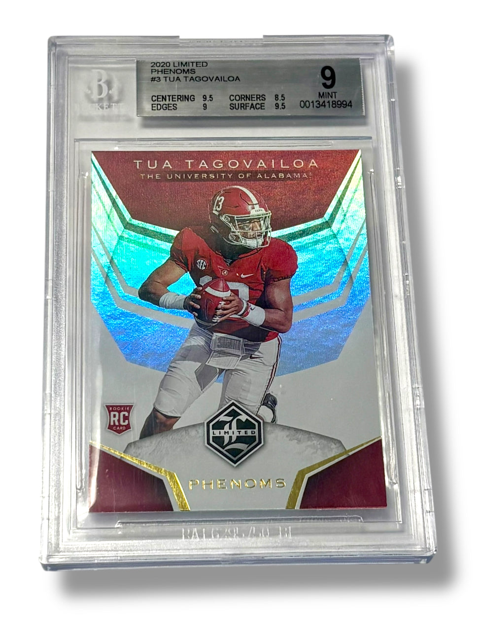 2020 Limited Phenoms Holo #3 Tua Tagovailoa Rookie RC BGS 9 - 0013418994