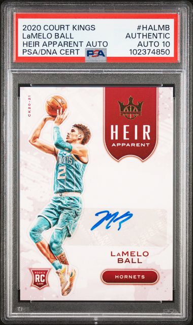 2020 Panini Court Kings /99 Heir Apparent RC LaMelo Ball Auth Auto PSA 10 Pop 2! - 102374850