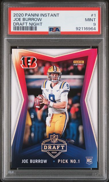 2020 Panini Instant Draft Night /8156 RC Rookie Joe Burrow PSA 9 - 92116964