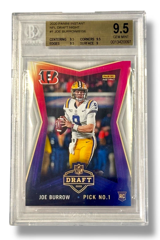 2020 Panini Instant NFL Draft Night /8156 Joe Burrow RC BGS 9.5 - 0013420097