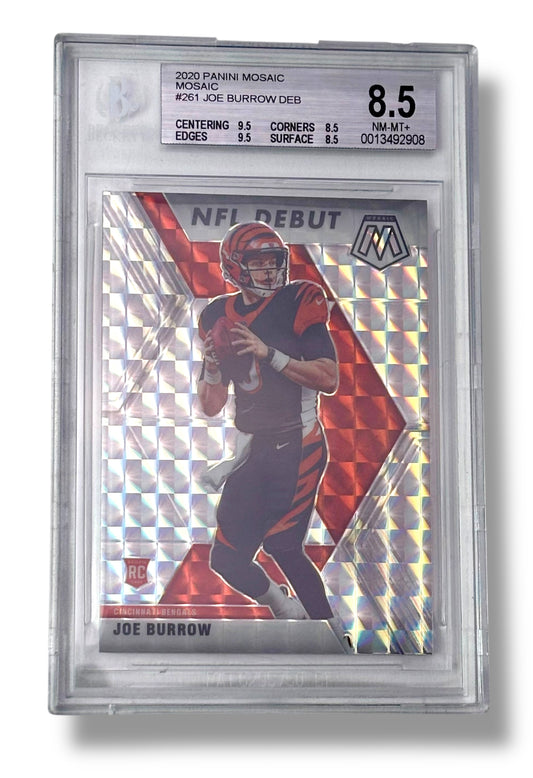 2020 Panini Mosaic #261 NFL Debut Mosaic Joe Burrow BGS 8.5 RC - 0013492908