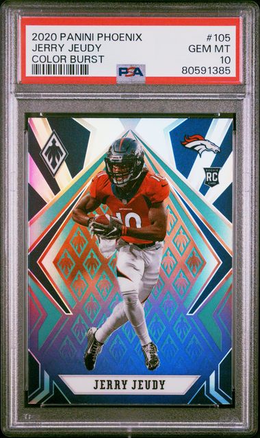 2020 Panini Phoenix Color Burst Jerry Jeudy RC Rookie PSA 10 Pop 4! - 80591385