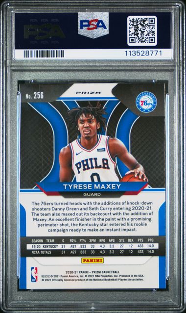 2020 Prizm Ruby Wave Tyrese Maxey Rookie RC PSA 9 - 113528771