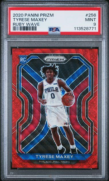 2020 Prizm Ruby Wave Tyrese Maxey Rookie RC PSA 9 - 113528771
