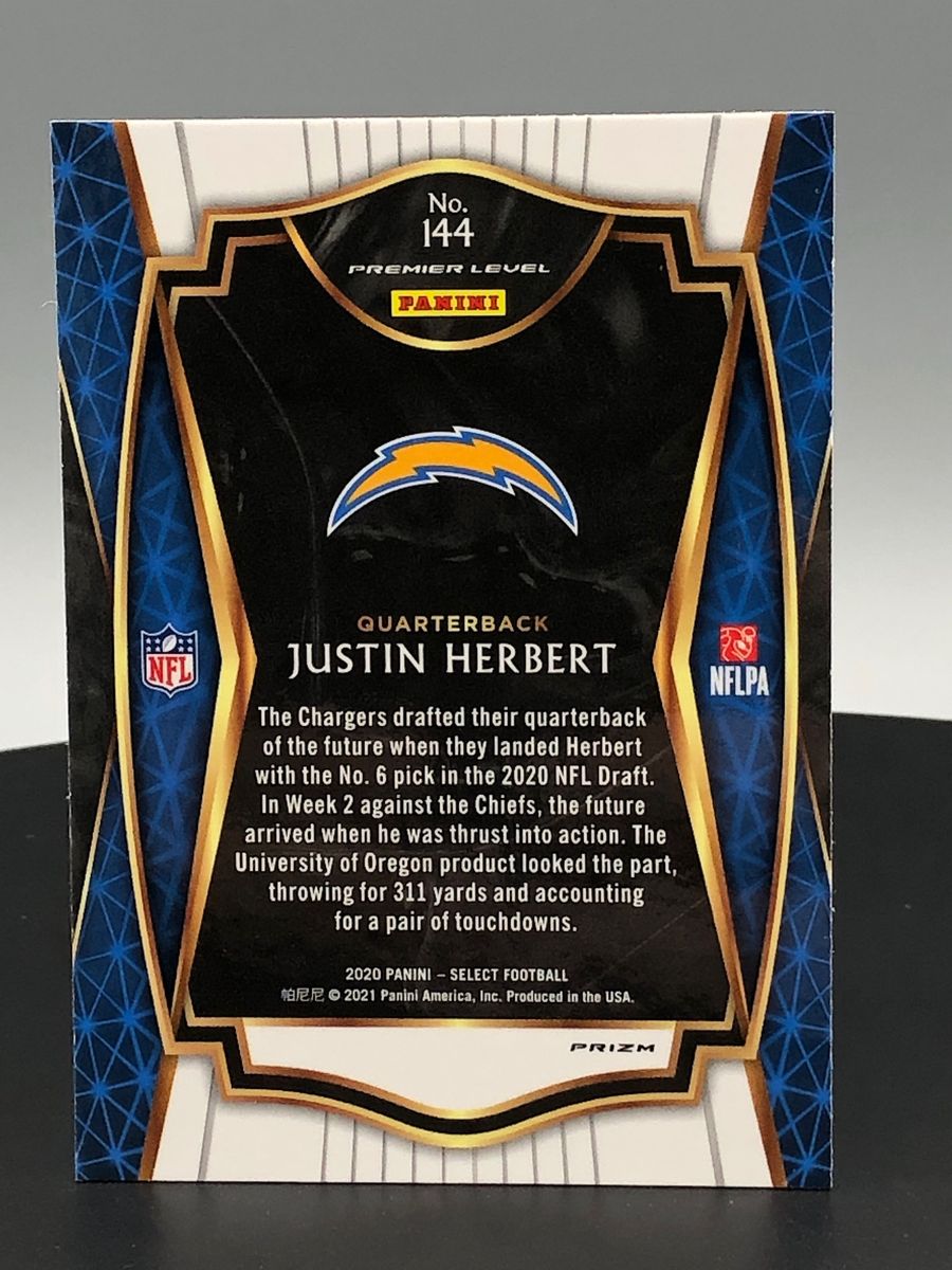 2020 Justin Herbert high quality Silver Select Rookie Card