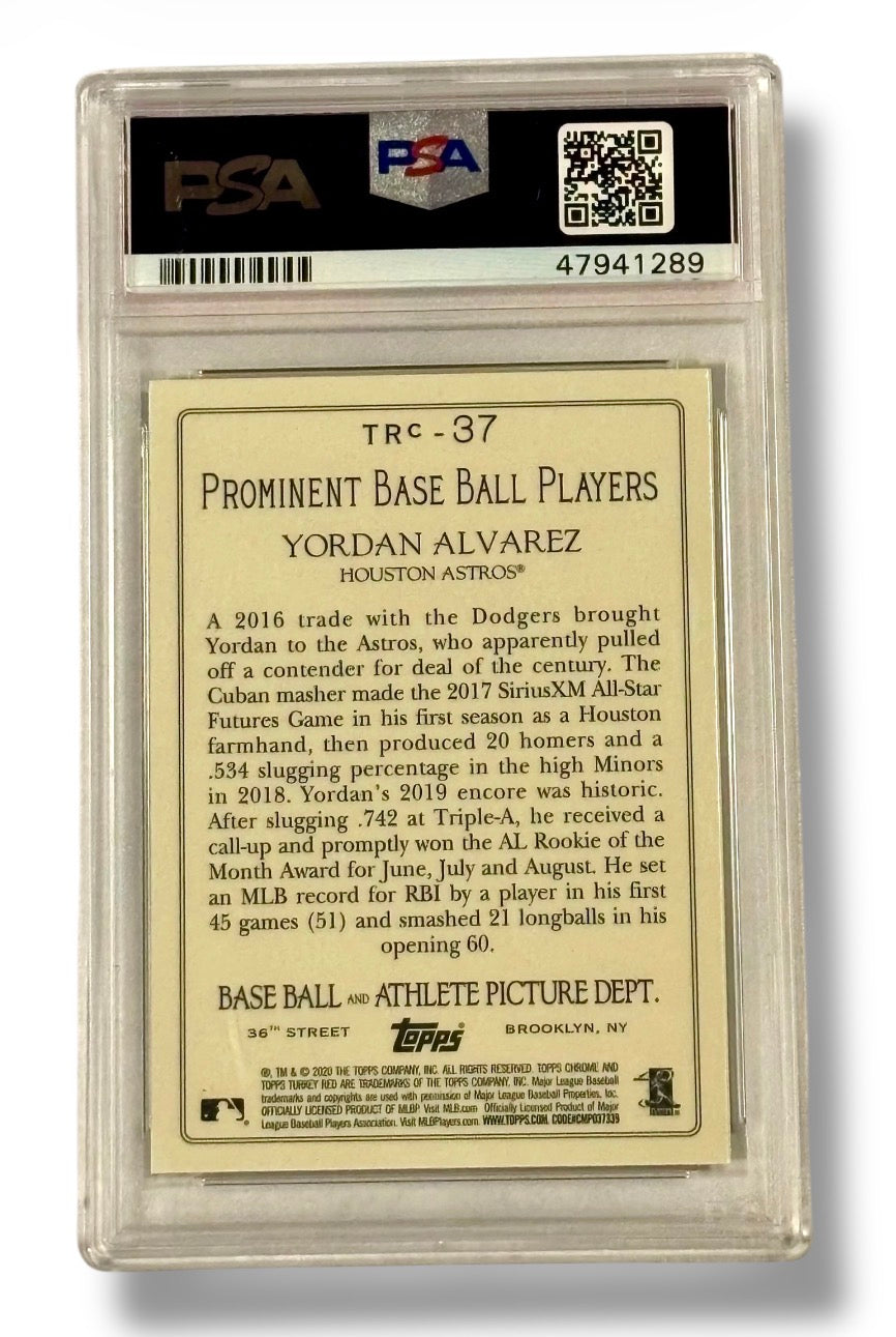 2020 Topps Chrome Turkey Red Yordan Alvarez Rookie RC PSA 10 Pop 64! - 47941289