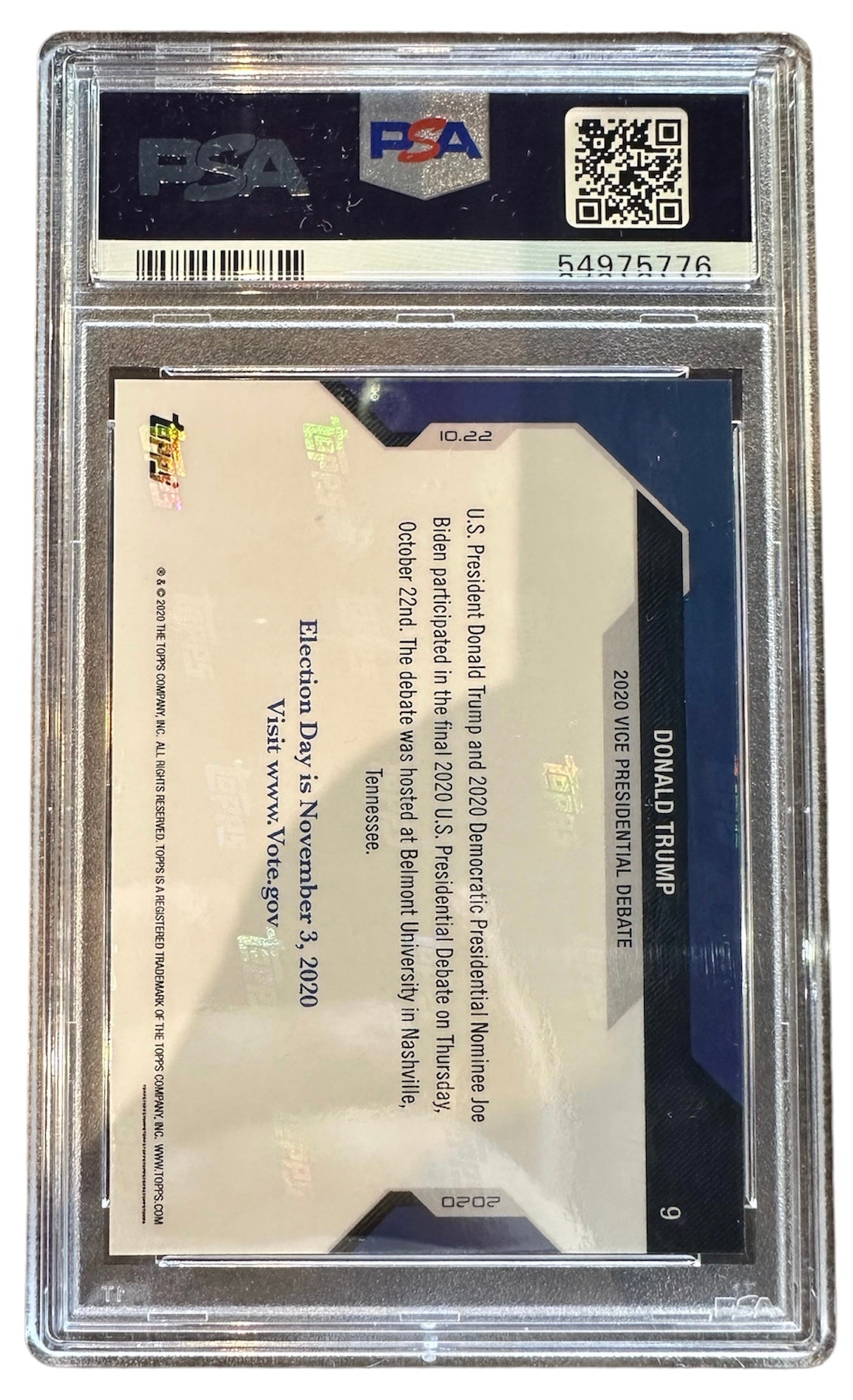 2020 Topps Now Donald Trump Election #9 PSA 10