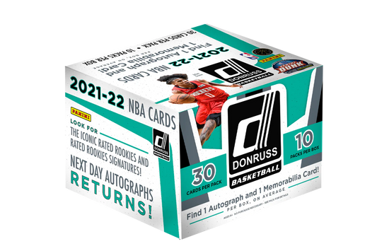 2021-22 Panini Donruss Basketball Hobby Box 10 Pack 30 Cards Per Pack 1 Auto And 1 Memorabilia Per Box