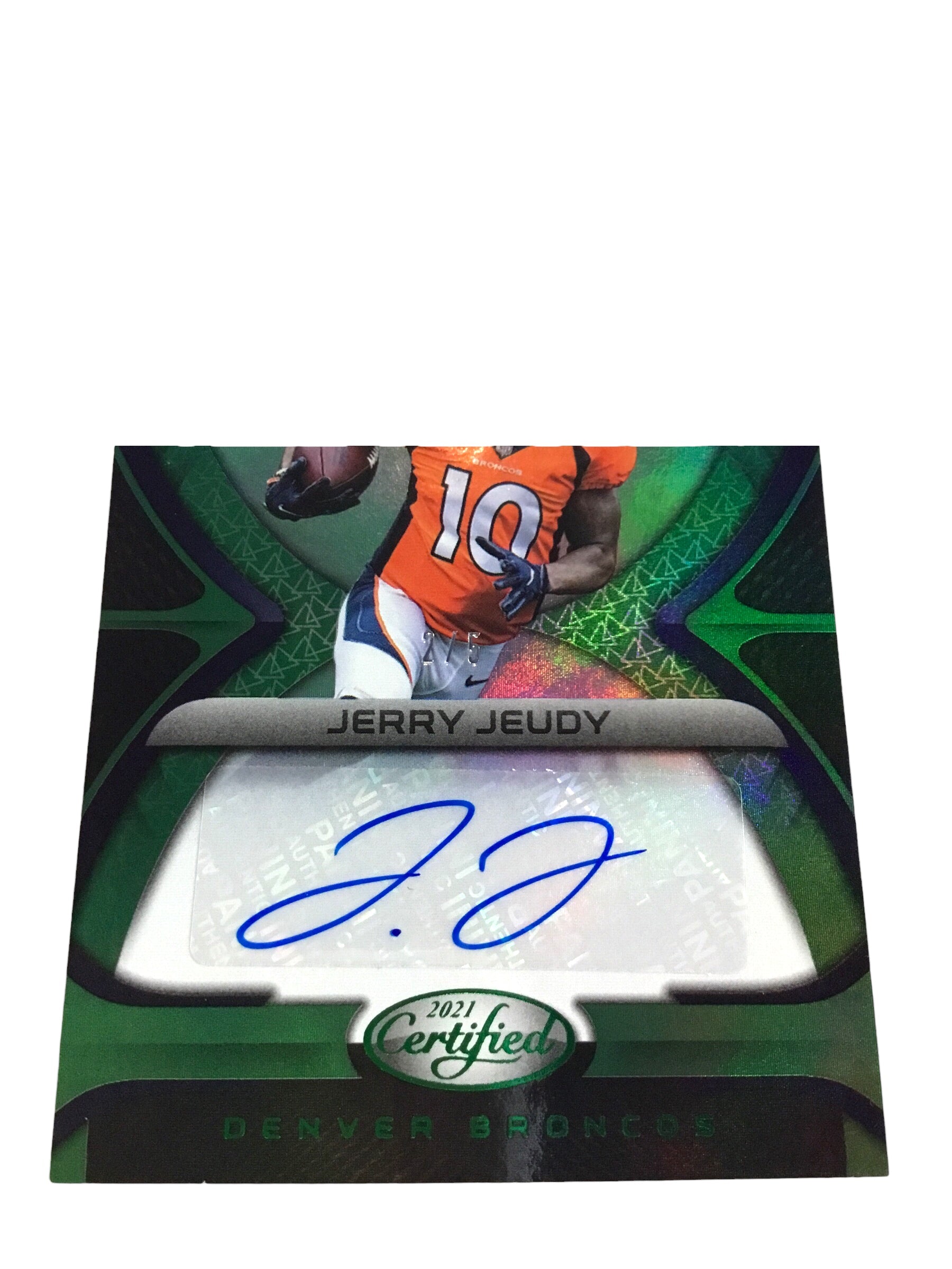 2021 Certified Mirror Signatures Green #32 Jerry Jeudy No. MS-JJ #2/5