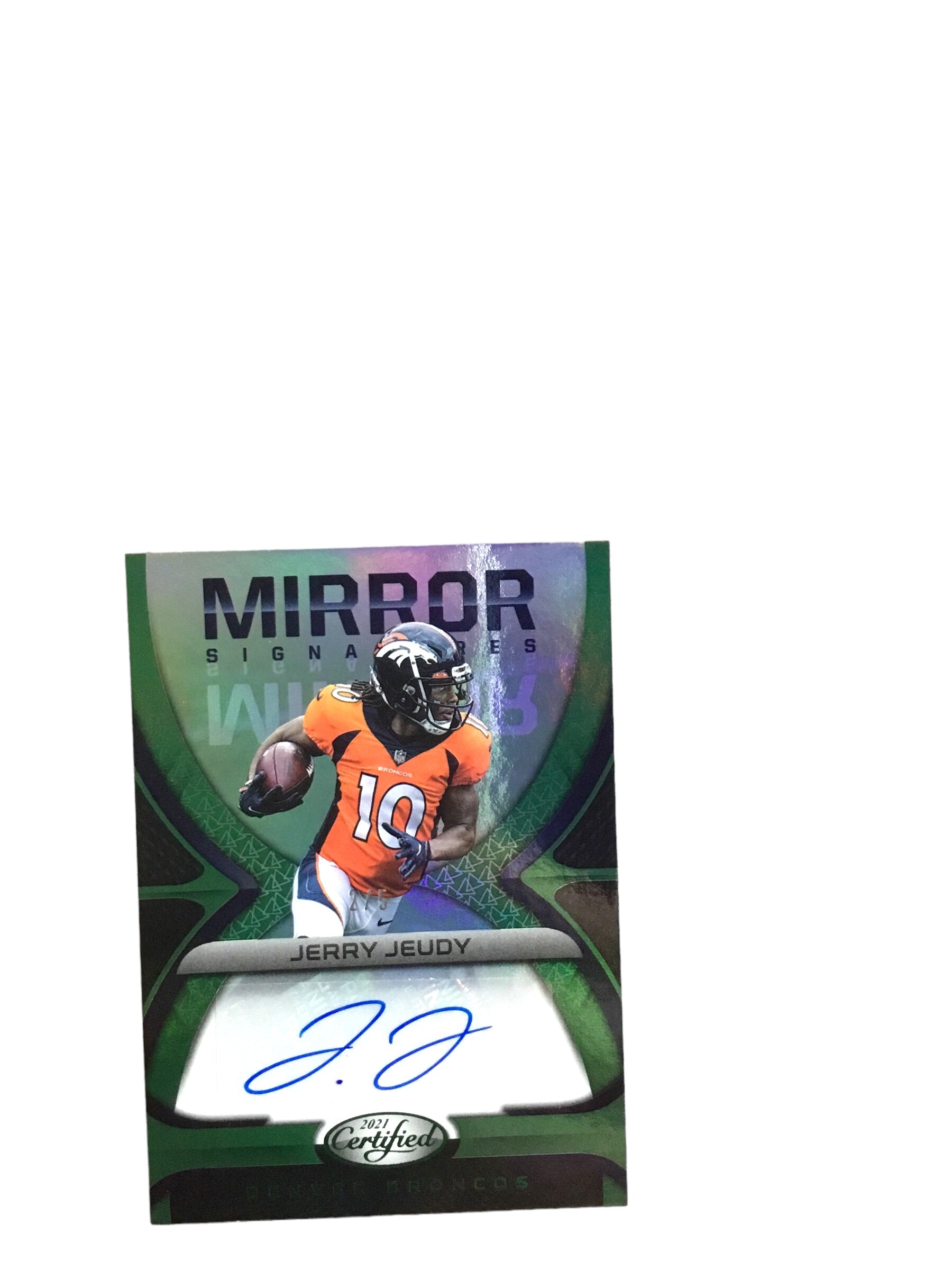 2021 Certified Mirror Signatures Green #32 Jerry Jeudy No. MS-JJ #2/5