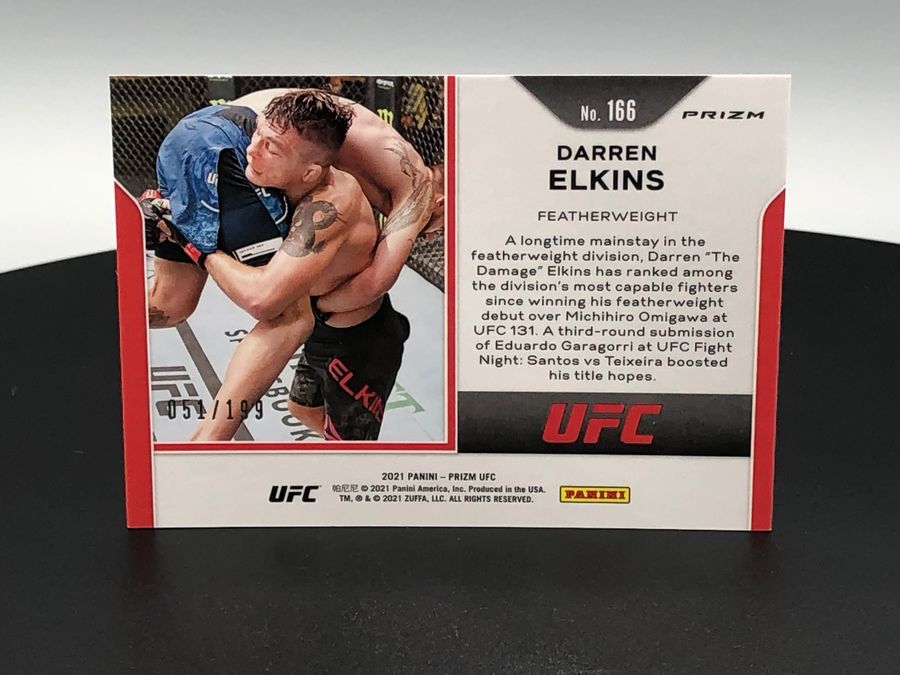 2021 Darren Elkins Panini Blue Prizm 51/199