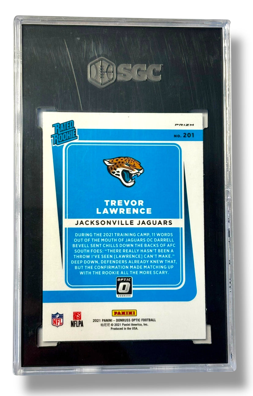 2021 Donruss Optic Blue Scope Prizm Trevor Lawrence RC SGC 9 - 8487660