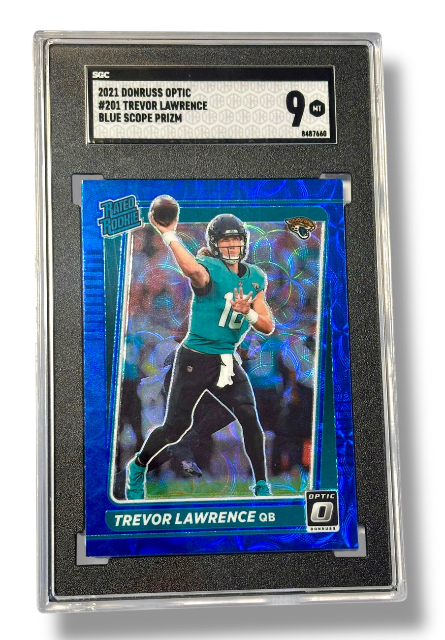 2021 Donruss Optic Blue Scope Prizm Trevor Lawrence RC SGC 9 - 8487660