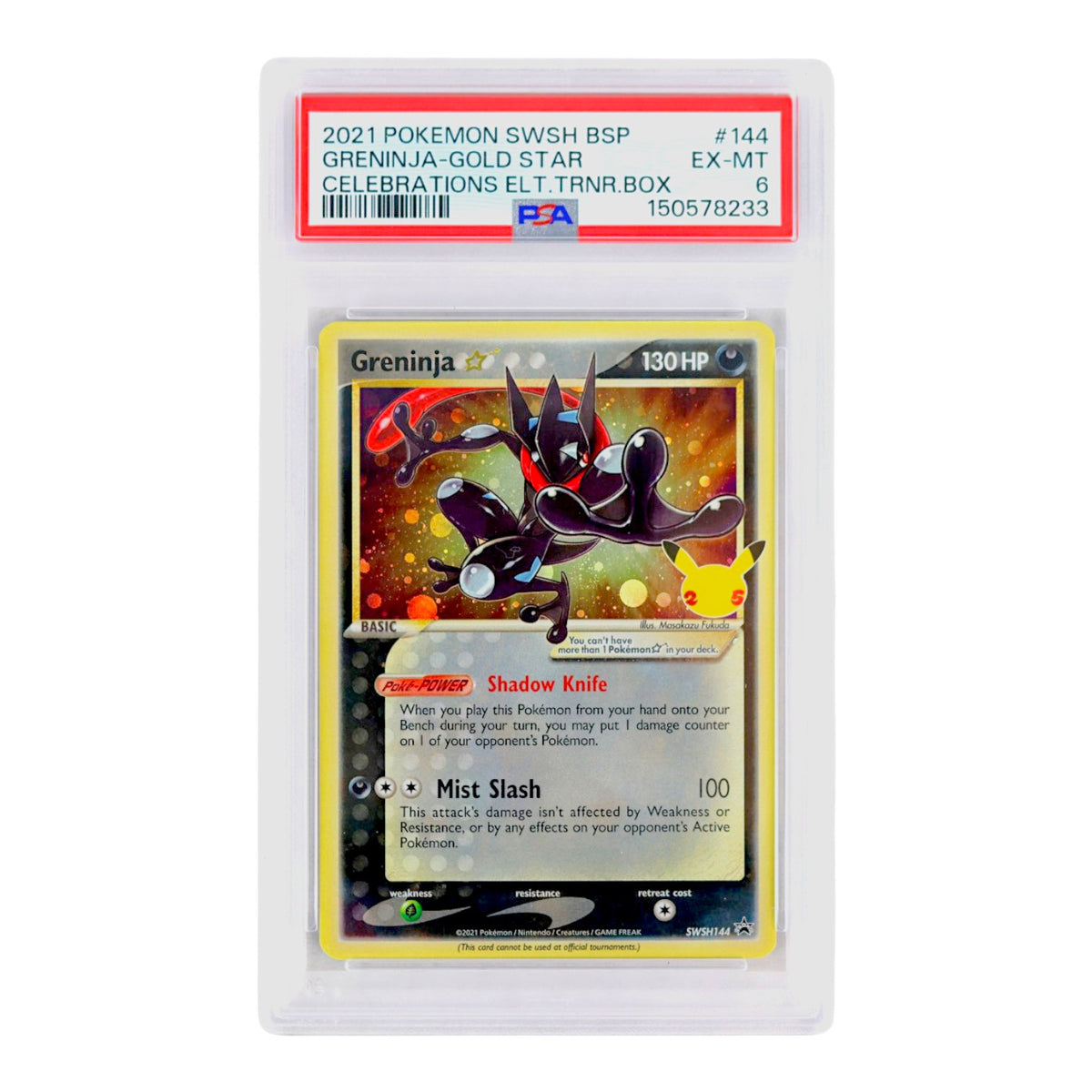 2021 Greninja-Gold Star #144 PSA 6