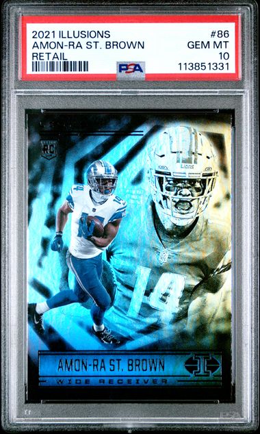 2021 Illusions Retail Amon-Ra St. Brown Rookie RC PSA 10 - 113851331