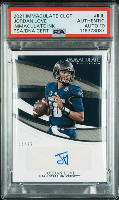 2021 Immaculate Collegiate RC /99 Jordan Love Auth Auto PSA 10 Pop 1! - 116778037