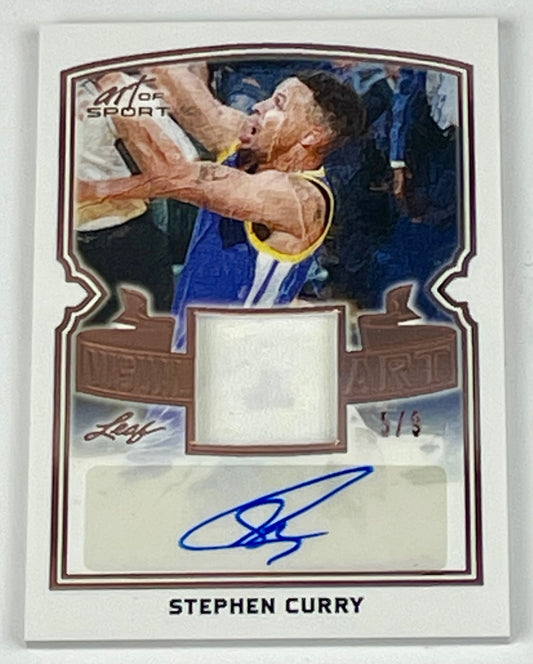 2021 Leaf Art of Sport Visual Art Game Used Jersey Auto Steph Curry 5/9