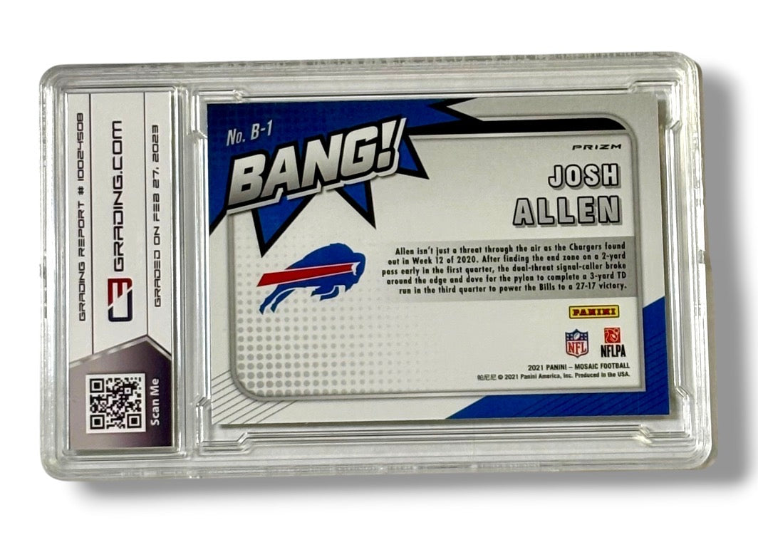 2021 Mosaic #B-1 Josh Allen Bang! Insert GR 9.5 Gem Mint 10024508