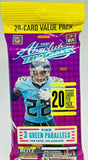 2021 Panini Absolute Football Jumbo Value Pack (Green Parallels!) (KABOOM!) 20 Card Pack