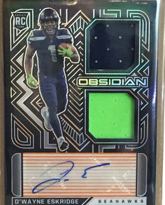 2021 Panini Obsidian D'Wayne Eskridge RC Dual Patch AUTO RPA 44/99 Seahawks
