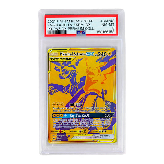 2021 Pikachu & Zkrm . GX #SM248 PSA 8