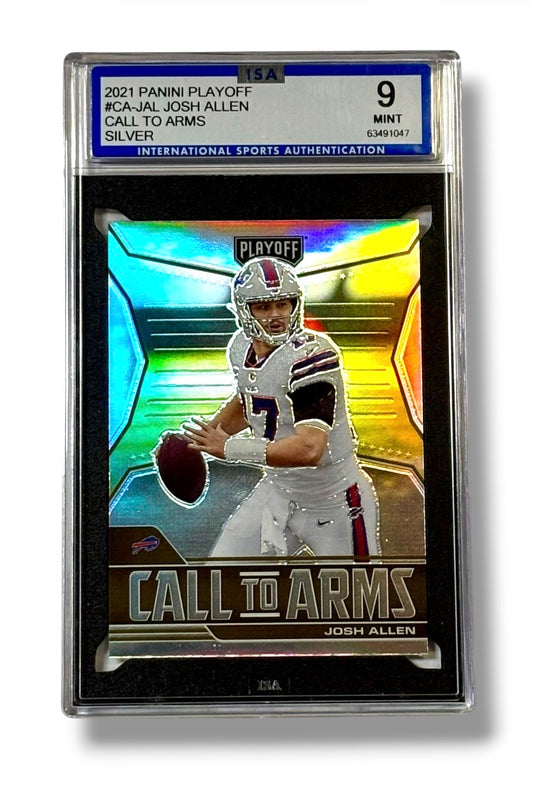 2021 Playoff Call To Arms Silver Prizm Josh Allen ISA 9 Mint - 63491047