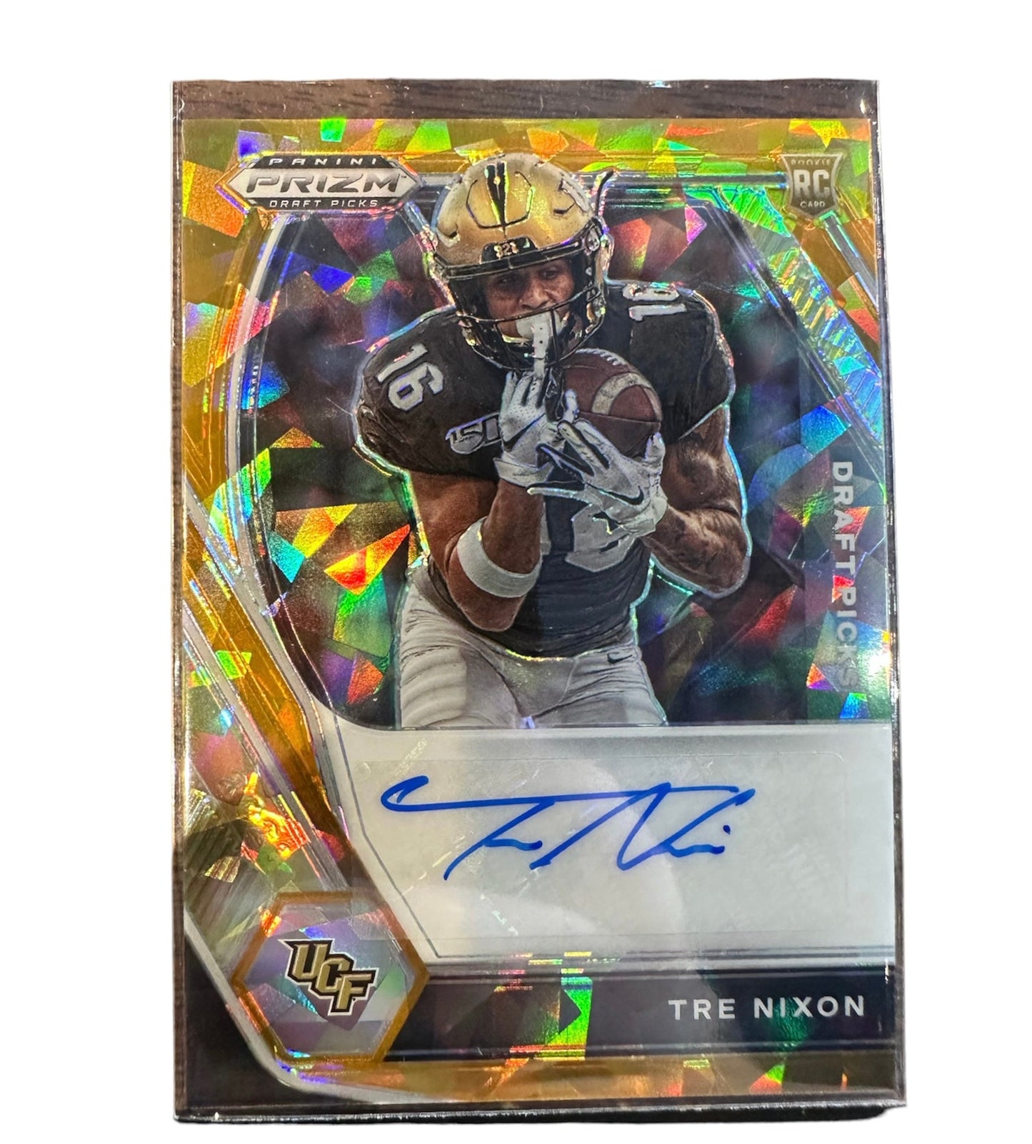 2021 Prizm Draft Orange Cracked Ice Tre Nixon Rookie Auto Card #DPA-TRE