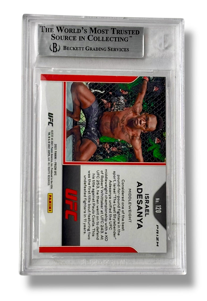 2021 Prizm UFC Silver #120 Israel Adesanya BGS 8.5 - 0013492683